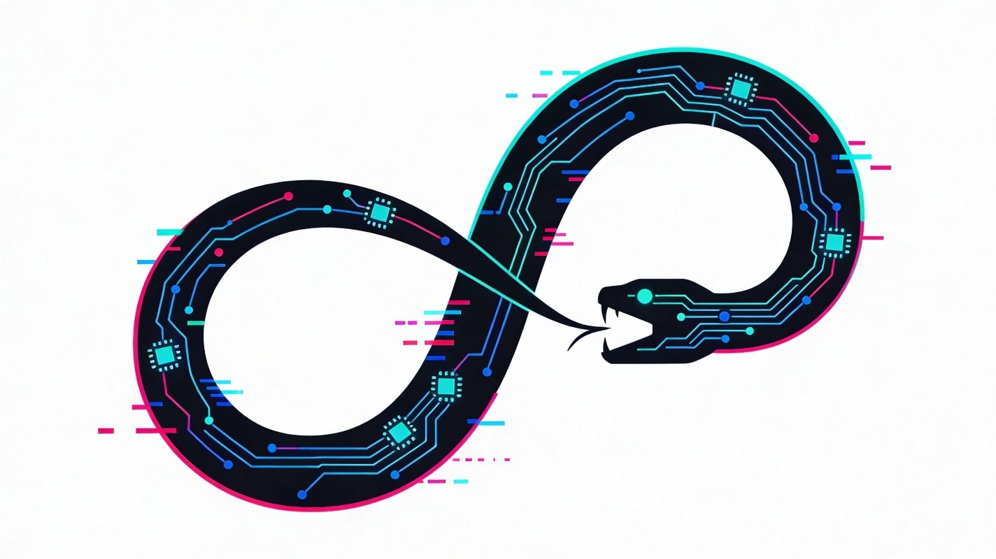 An Ouroboros is a snake eating its own tail